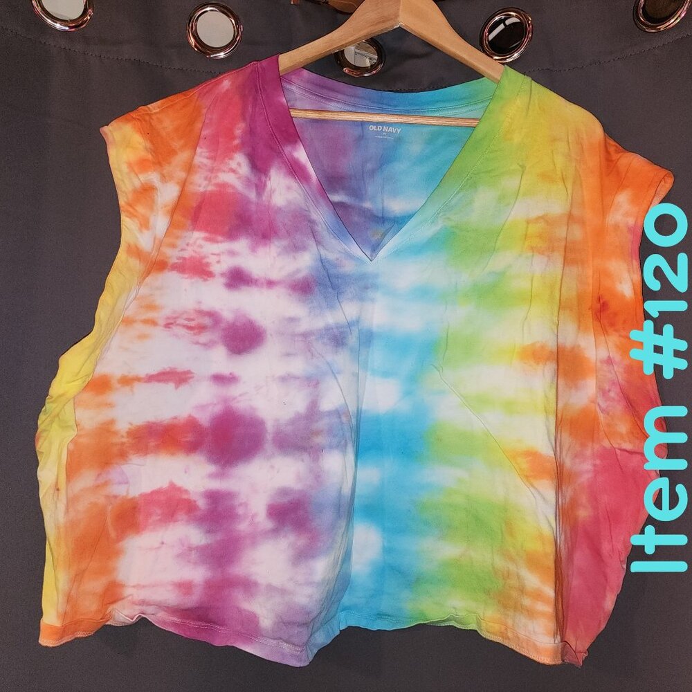 4X Old Navy cropped tie dyed v neck cap sleeve shirt - new without tags